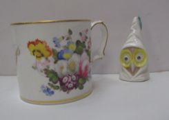 A Royal Worcester porcelain Owl candle snuffer,