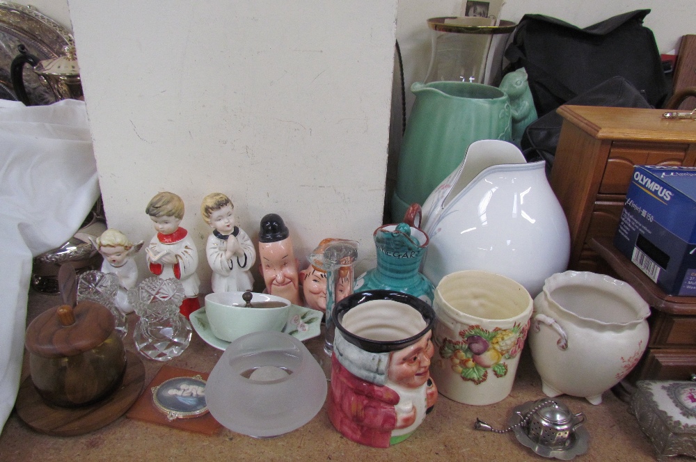 A Sylvac pottery jug together with pottery figures, cameras, dressing table set, jewellery boxes, - Image 2 of 4