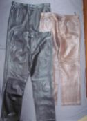 Three pairs of leather jeans by Ralph Lauren Sport,