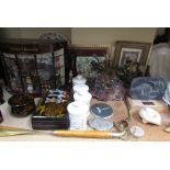 A model of Llandaff Pharmacy together with Indian paintings, gem set trees, lacquer boxes,