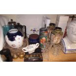 A Noritake part tea set together with a Phrenology head, Japanese part tea set, scales, place mats,