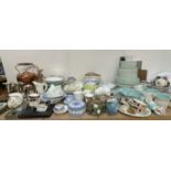 A Poole pottery part dinner and tea set together with other part tea sets, Wedgwood jasper wares,