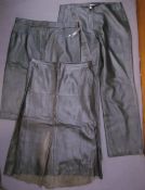 Two black leather skirts by DKNY, size 14 with tags and a size 10,