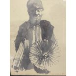 Bryan Gibbons Chimney Sweep Watercolour Signed Together with a collection of photographs and other