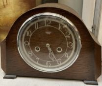 A Smiths Enfield oak cased mantle clock,