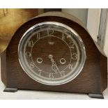 A Smiths Enfield oak cased mantle clock,