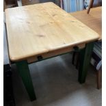 A 20th century pine kitchen table,