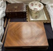 A Monarch part flatware service together with a rosewood jewellery box,