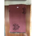 Two bed throws with embroidered decoration