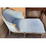 A continental cream gilt and upholstered day bed,