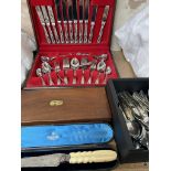 An Oneida part flatware service together with another part flatware service, geometry set,