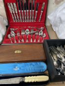 An Oneida part flatware service together with another part flatware service, geometry set,