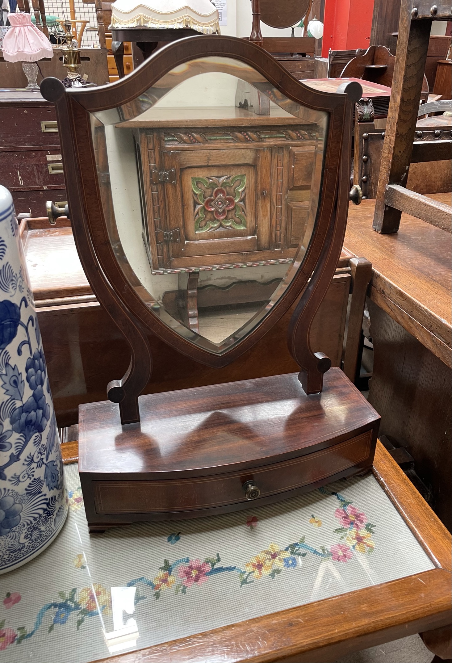 A 19th century mahogany toilet mirror, - Image 2 of 2
