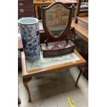 A 19th century mahogany toilet mirror,