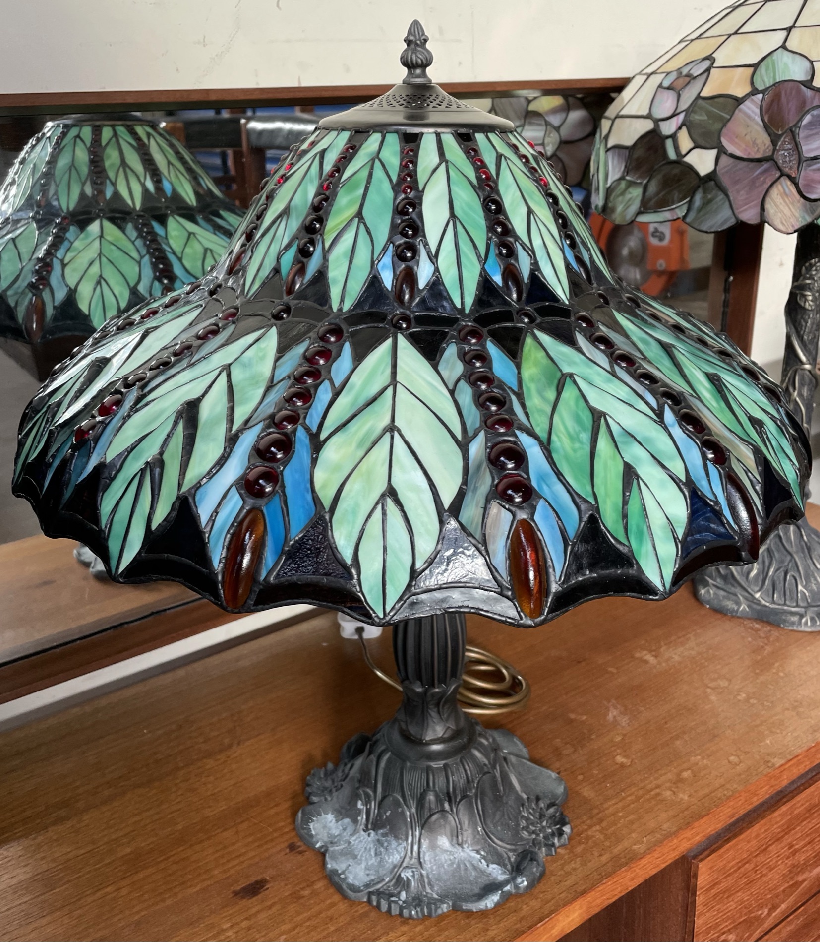 A Tiffany style table lamp,