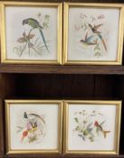 A set of four framed tiles,