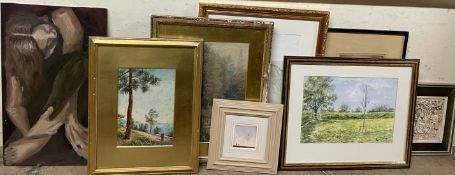 Joan Bees Landscape scene Watercolour together with a collection of pictures