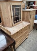 A pine dressing chest,