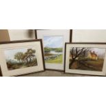 Peter Gadsby Brecon Beacons Watercolour Signed Together with two other watercolours by the same
