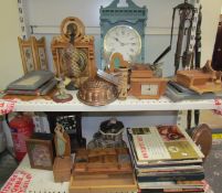 Bryan Gibbons - picture frames, clocks, boxes etc, together with a copper jelly mould, fire irons,