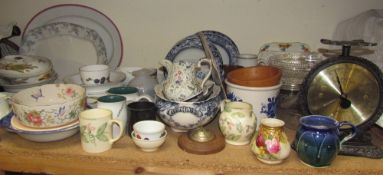 A Hyacinth pottery jug together with a blue and white part dinner set, Denby stonewares,