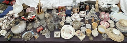 A large lot including part tea sets, figures,