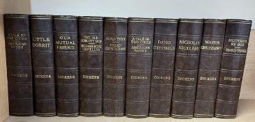 Ten volumes of Dickens novels