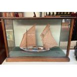 A cased ships model, of the Penzance 104,