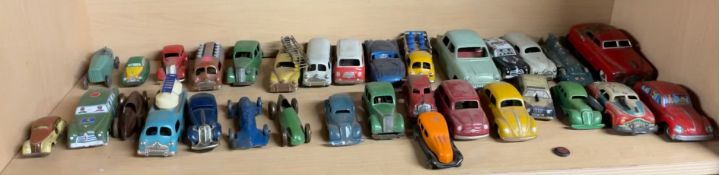 A Minimodels Jaguar XK120 together with a collection of model cars, including Japanese models,