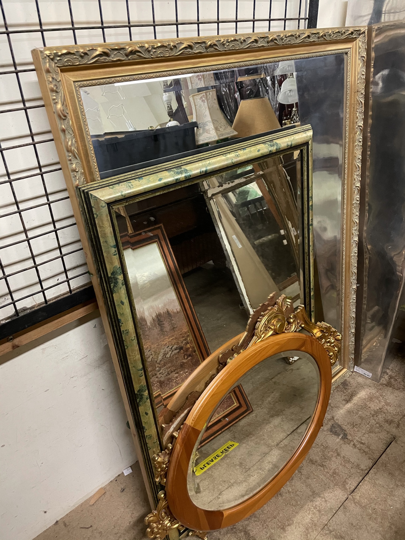 A large gilt framed wall mirror together with three other wall mirrors - Image 2 of 2