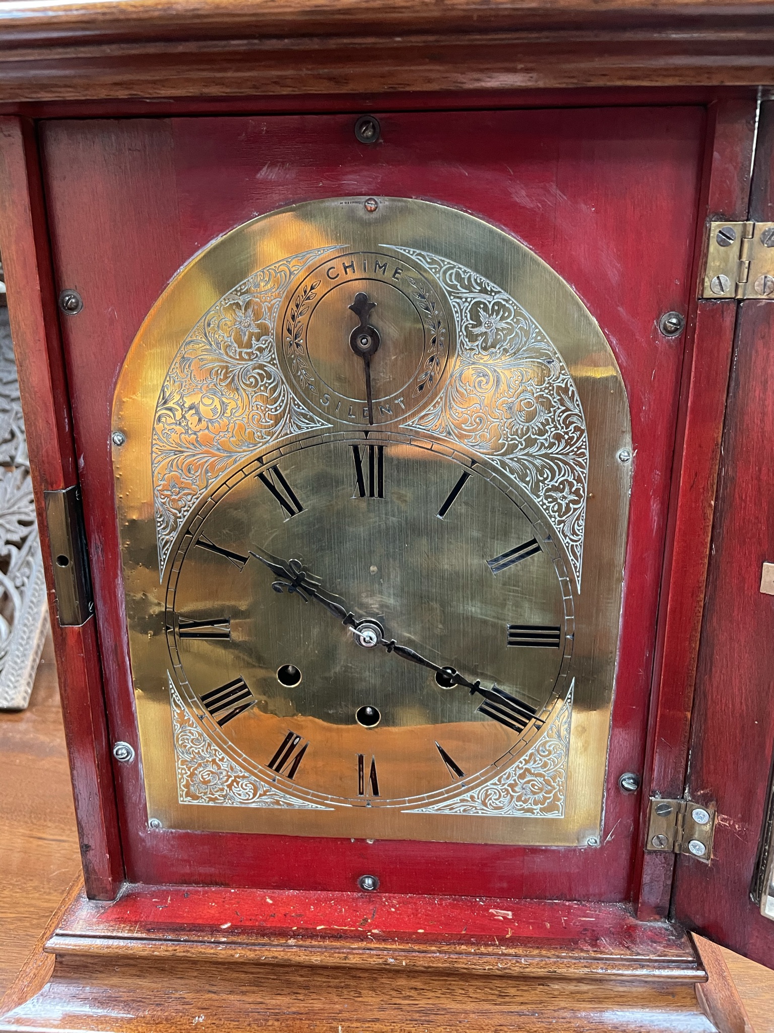 A Gustav Becker bracket clock, with a domed top, - Image 3 of 5