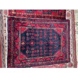 A red ground rug,