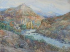 H M Coulson In the Chilean Andes Watercolour Signed and dated 1926 Inscribed verso 44 x 59.