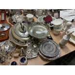 A Colclough part tea set together with other part tea sets, glass vases,