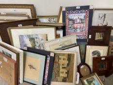 A large quantity of paintings and prints etc