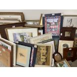 A large quantity of paintings and prints etc