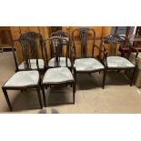 An Edwardian mahogany part salon suite comprising a Lady's chair,