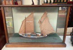 A cased ships model, of the Penzance 104,