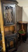 Two modern standing corner cupboards together with a HIfi cabinet and two wine tables