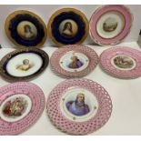 A Sevres porcelain plate painted with an image of Mde De Paraberes,