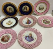 A Sevres porcelain plate painted with an image of Mde De Paraberes,