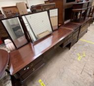 A Stag dressing table together with a small Stag chest of drawers,