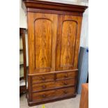 A Victorian mahogany linen press,