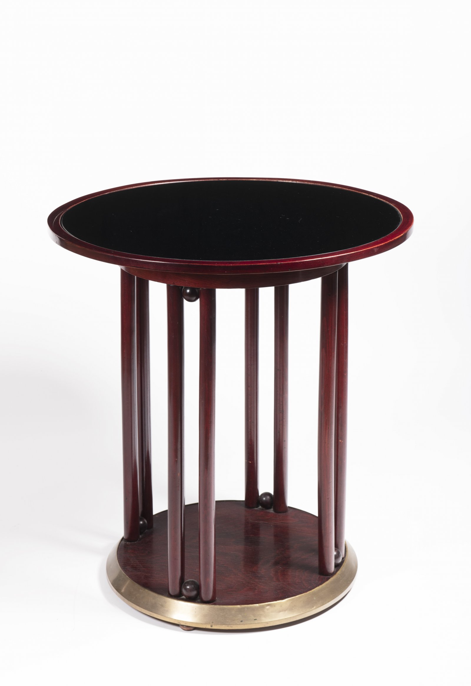 JOSEF HOFFMANN 1870 - 1956: "FLEDERMAUS" TABLE 1906 Austria Wien blackened beech, brass, opaxit