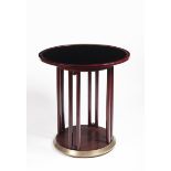 JOSEF HOFFMANN 1870 - 1956: "FLEDERMAUS" TABLE 1906 Austria Wien blackened beech, brass, opaxit