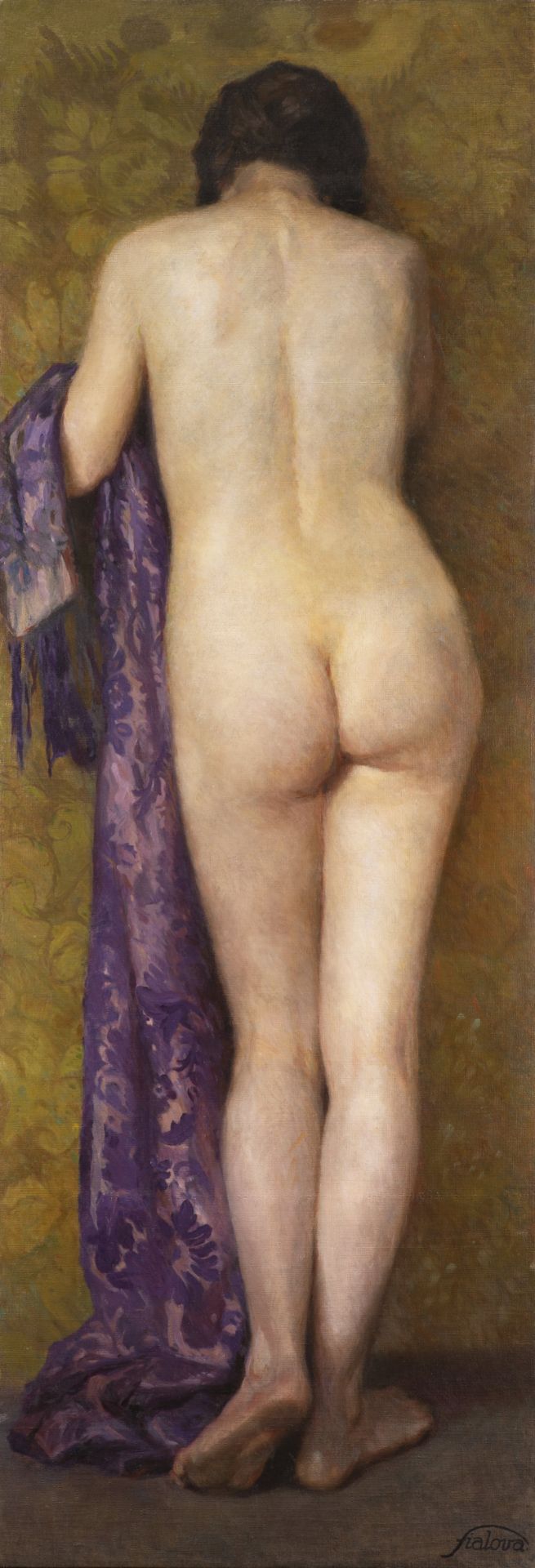 MARIE FIALOVÁ 1860 - 1933: FEMALE NUDE Late 19th/early 20th century Oil on canvas 172 x 61 cm