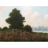 KAREL LANGER 1878 - 1947: BLOOMING MEADOW Before 1910 Oil on canvas 52,5 x 70,5 cm Signed: Lower