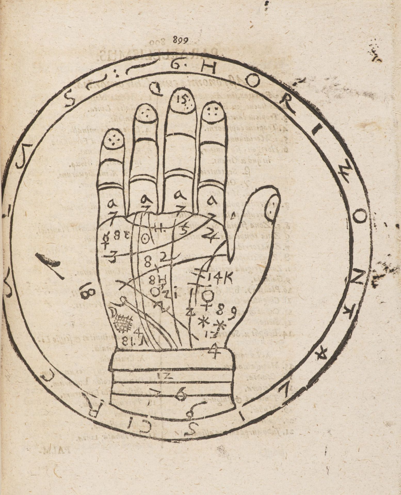 M.J. PRAETORIUS: LUDICRUM CHIROMANTICUM SEU THESAURUS CHIROMANTIAE 1661 Period parchment binding - Bild 4 aus 7