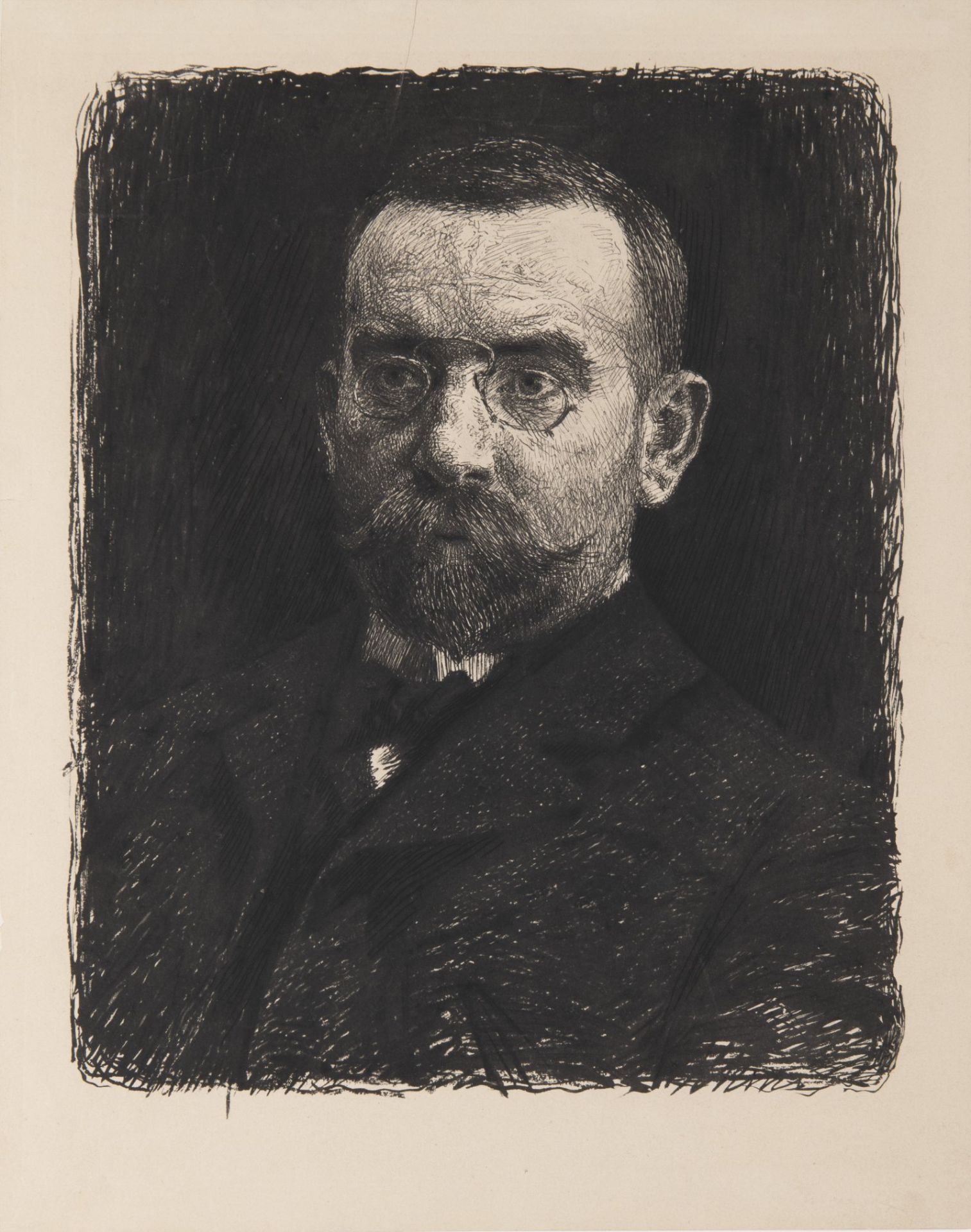 MAX ŠVABINSKÝ 1873 - 1962: PORTRAIT OF PROFESSOR DRTINA 1906 Ink, paper 41 x 32,5 cm Signed: On