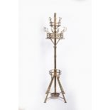 GUSTAVE SERRURIER-BOVY (attributed) 1858 - 1910: A COAT STAND Belgium brass 212 x 55 cm This